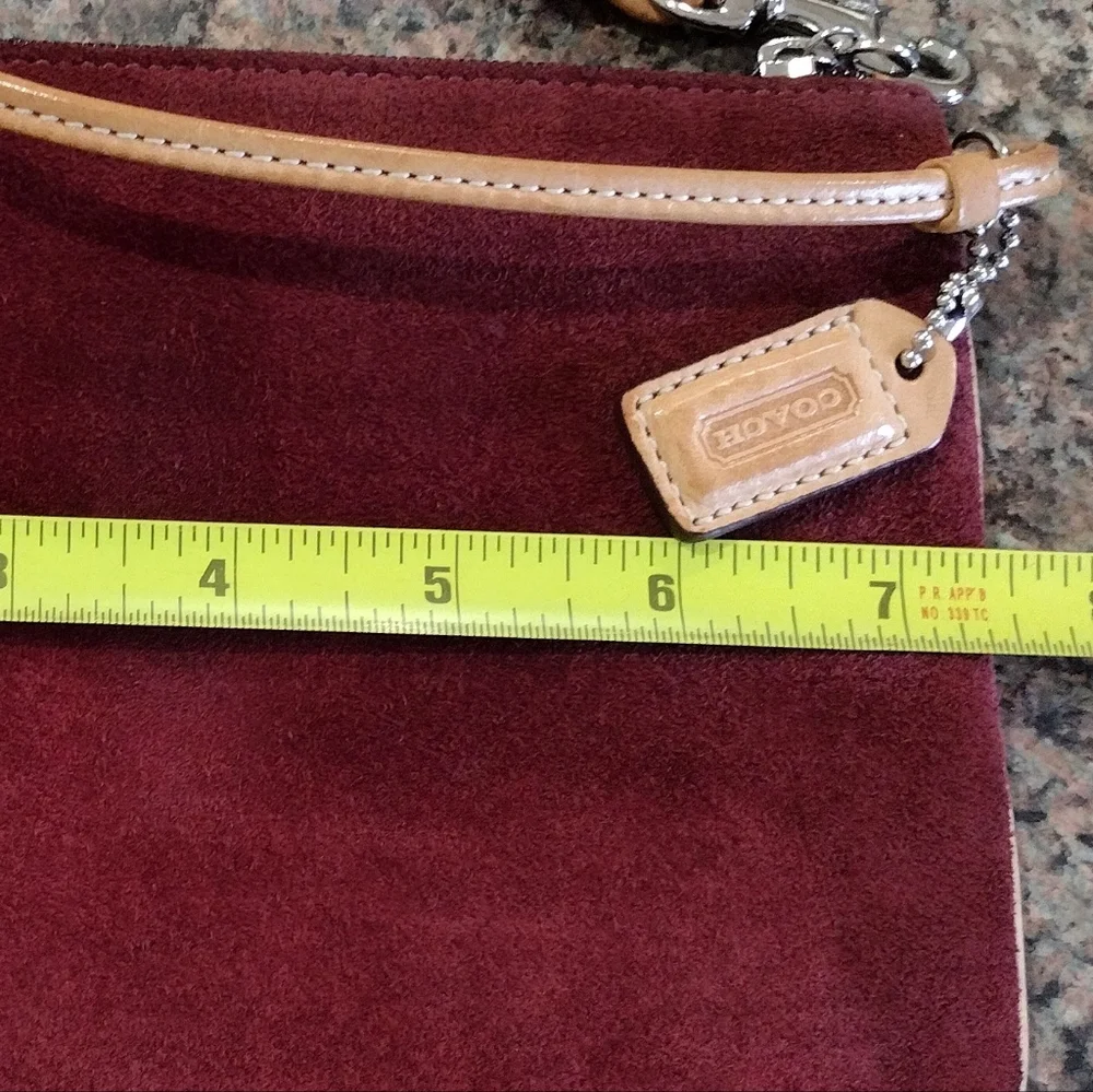 COACH 1941 Large Oxblood Suede Leather Wristlet Clutch Purse - Picture 12 of 16